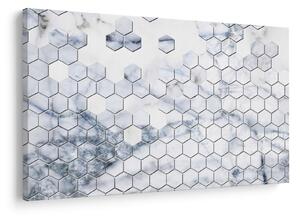 Obraz - Mramorované hexagóny (90x60 cm)
