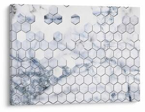 Obraz - Mramorované hexagóny (70x50 cm)