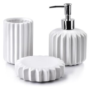 Mondex Sada kúpeľňových doplnkov Ferra, biela/s chrómovými prvkami