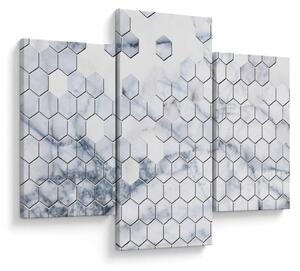 Obraz - Mramorované hexagóny (90x60 cm)