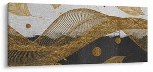 Obraz - Zlaté pierka (120x50 cm)