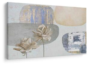 Obraz - Maľba s kvetmi a textúrami (90x60 cm)