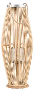 Lampáš prírodný z bambusového dreva výška 72 cm s držiakom na sviečku do interiéru a exteriéru škandinávsky boho štýl