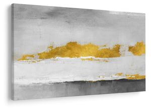 Obraz - Zlaté a šedé ťahy (90x60 cm)