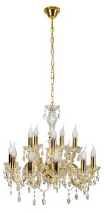 Zlatý krištáľový luster Maria Teresa pre žiarovku 12x E14 – LED lustre a svietidlá > Kolekcie svietidiel > Kolekcia svietidiel MARIA