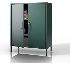 Skrinka do obývačky s policami VITO, 800 x 1015 x 400 mm, Modern: fľaškovo zelená farba