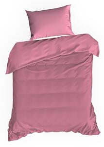 EUROFIRANY Hladká a ľahká posteľná bielizeň z kvalitnej bavlnenej tkaniny 140 cm x 200 cm ružová satén 100% bavlna