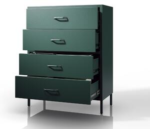 Komoda CARLA, 800 x 1015 x 400 mm, Modern: fľaškovo zelená farba