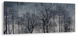 Obraz - Siluety stromov s listami (120x50 cm)