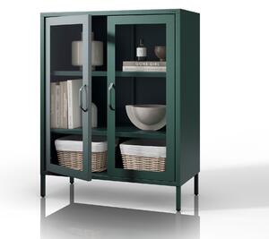 Vitrína GINA, 800 x 1015 x 400 mm, Modern: fľaškovo zelená farba