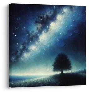 Obraz osamelý strom života a galaxia