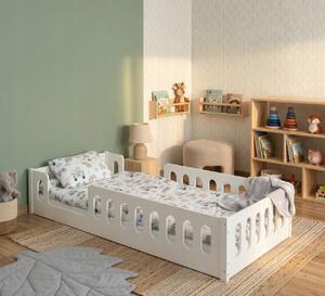 MAXMAX Detská Montessori posteľ LUMI 2v1 - 160x80 cm - biela