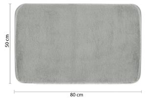 Gedy, FUZZY kúpeľňová predložka, 50x80 cm, 100% polyester, protisklz, sivá, 96FY508008