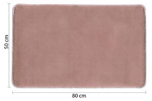 Gedy, FUZZY kúpeľňová predložka, 50x80cm, 100% polyester, protišmyk, ružová, 96FY508010