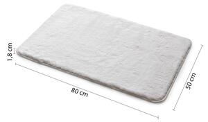 Gedy, FUZZY kúpeľňová predložka, 50x80 cm, 100% polyester, protisklz, biela, 96FY508002