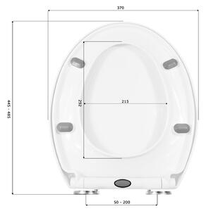 Erga Trigo D3, toaletné WC sedátko 445(485)x370mm z polypropylénu s pomalým zatváraním, biela, ERG-GAM-D3
