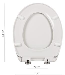 Erga Sines, toaletné WC sedátko 418(467)x378mm, z duroplastu s pomalým zatváraním, biela, ERG-GAM-D1