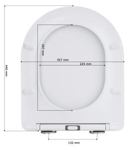 Erga Magro, toaletné WC sedátko 438x361mm z duroplastu s pomalým zatváraním, biela, ERG-GAM-MAGRO