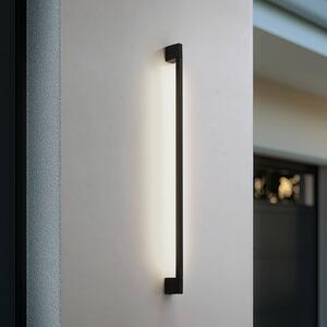 Lindby LED nástenné svetlo Neano, 120 cm, čierna, kov, IP54, Čierna, Hliník, Moderný, Nástenné svietidlo
