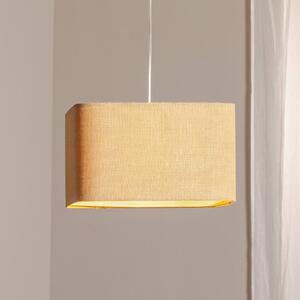 Závesné svetlo Kwadro, béžová farba, 40 x cm, jutová tkanina, Obývacia izba / jedáleň, Textil / látka / hodváb, Závesné svietidlo