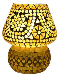 Mosaic lampa stolná orientálna Mushroom AMBER 17 cm