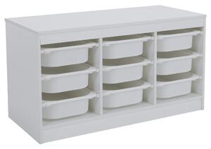 Organizér s úložnými boxami, biela, TRIMAL