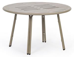 Kovový bistro stôl VENTO, priemer 80 cm, na vonkajšie použitie, béžová