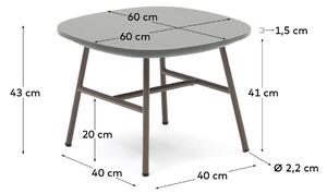 MUZZA Záhradný odkladací stolík manta 60 x 60 cm béžový