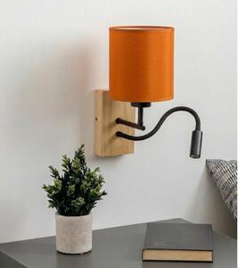 Brilagi - LED nástenná lampa NUBILA WOOD 1xE27/25W/230V + LED/3W dub/čierna/oranžová