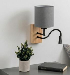 Brilagi - LED nástenná lampa NUBILA WOOD 1xE27/25W/230V + LED/3W dub/čierna/svetlosivá
