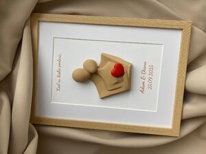 Personalizovaný 3D obraz so srdiečkom | Darček na svadbu, výročie, Valentín | 21×30 cm
