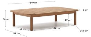 MUZZA Záhradný konferenčný stolík acova 140 x 89 cm prírodný