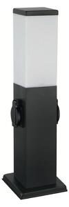 Brilagi - Vonkajšia lampa s 2 zásuvkami SCHUKO NOVA 1xE27/15W/230V 40 cm IP44 čierna