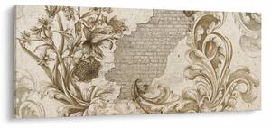 Obraz - Múr s kvetmi (120x50 cm)