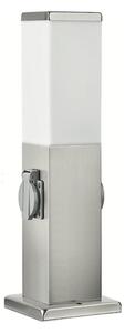 Brilagi - Vonkajšia lampa s 2 zásuvkami SCHUKO NOVA 1xE27/15W/230V 40 cm IP44 chróm