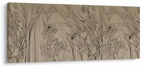 Obraz - Obrysy rastlín (120x50 cm)