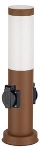 Brilagi - Vonkajšia lampa s 2 zásuvkami SCHUKO NOVA 1xE27/15W/230V 40 cm IP44 hnedá