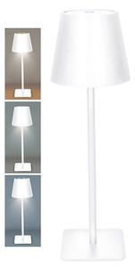 Nabíjacia LED lampička Lucca 120 lm, 3 farby svetla, plynulo stmievateľná, biela (WO69-W) (WO69-W)