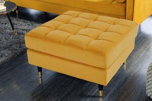 Taburetka COZY VELVET 80cm zamat horčicovo žltá