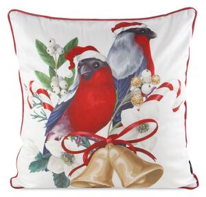 VIANOČNÁ DEKORAČNÁ OBLIEČKA NA VANKÚŠ BIRDS 45X45 CM VZOROVANÁ