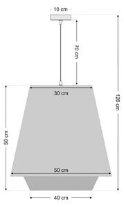 Závesné svetlo Sensei doblo, krémová/zelená, Ø 50 cm, textil