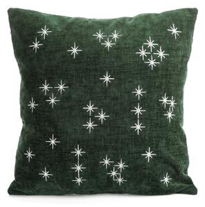 VIANOČNÁ DEKORAČNÁ OBLIEČKA NA VANKÚŠ SHINE 45X45 CM TMAVOZELENÁ