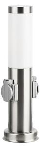 Brilagi - Vonkajšia lampa s 2 zásuvkami SCHUKO NOVA 1xE27/15W/230V 40 cm IP44 chróm