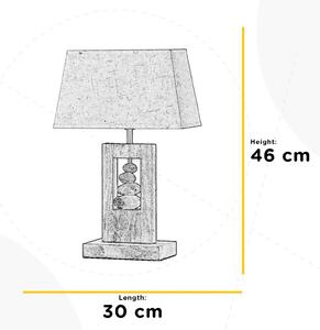 Stolová lampa Miriel, výška 46 cm, textil, drevo