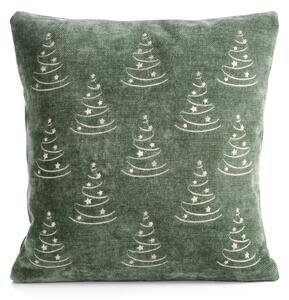 VIANOČNÁ DEKORAČNÁ OBLIEČKA NA VANKÚŠ TREE 45X45 CM TMAVOMÄTOVÁ