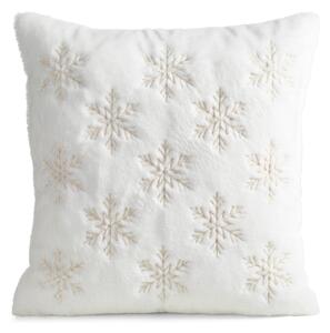 CHLPATÁ VIANOČNÁ DEKORAČNÁ OBLIEČKA NA VANKÚŠ SNOWY 45X45 CM BIELA