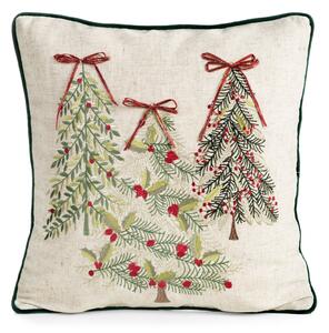 VIANOČNÁ DEKORAČNÁ OBLIEČKA NA VANKÚŠ CONIFER 45X45 CM VZOROVANÁ