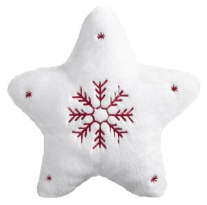 VIANOČNÝ DEKORAČNÝ VANKÚŠ SNOWFLAKE2 36X36 CM BIELA