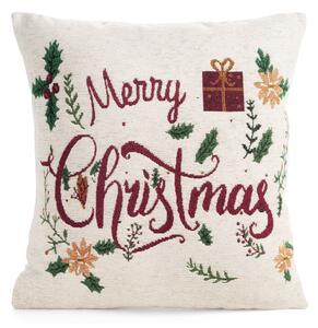 VIANOČNÁ DEKORAČNÁ OBLIEČKA NA VANKÚŠ MERRY CHRISTMAS 45X45 CM VZOROVANÁ