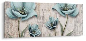 Obraz - Kvety na textúre (120x50 cm)
